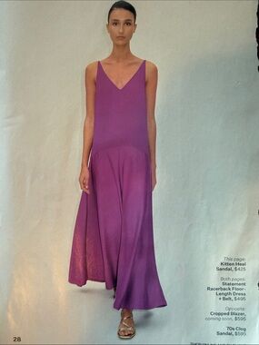ME+EM 2 Statement Racerback Maxi Dress + Belt Tie Deep Orchid Floor Length